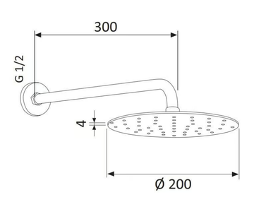 15T-04 - Wall-mounted extra flat overhead shower with arm by Rubinetterie Mariani - view 3
